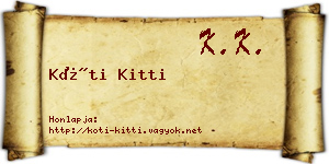Kóti Kitti névjegykártya