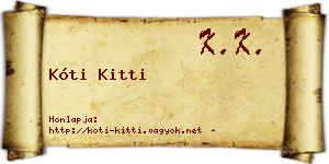 Kóti Kitti névjegykártya